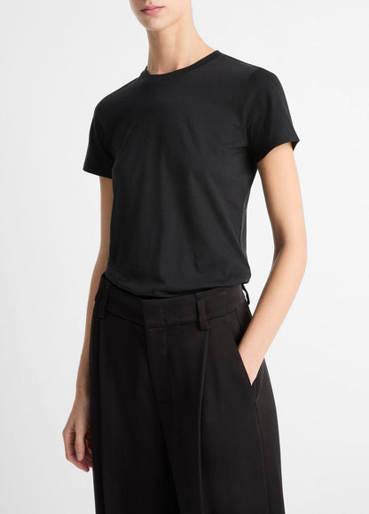 Essential Pima Cotton Crew Neck T-Shirt in Short Sleeve