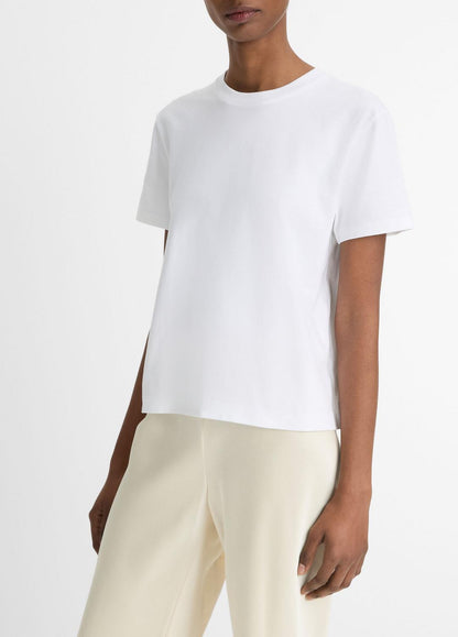 Pima Cotton Crew Neck T-Shirt in Short Sleeve