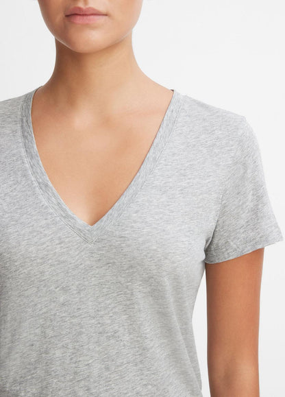 Essential Pima Cotton V-Neck T-Shirt in Short Sleeve