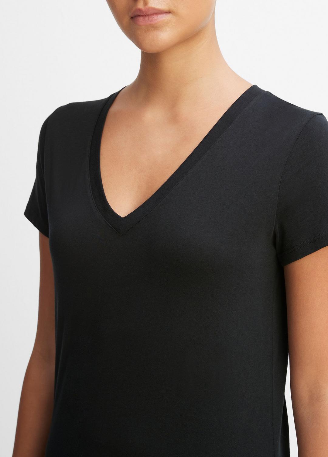 Essential Pima Cotton V-Neck T-Shirt in Short Sleeve