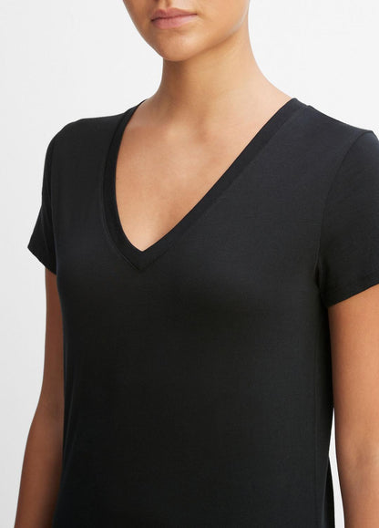 Essential Pima Cotton V-Neck T-Shirt in Short Sleeve