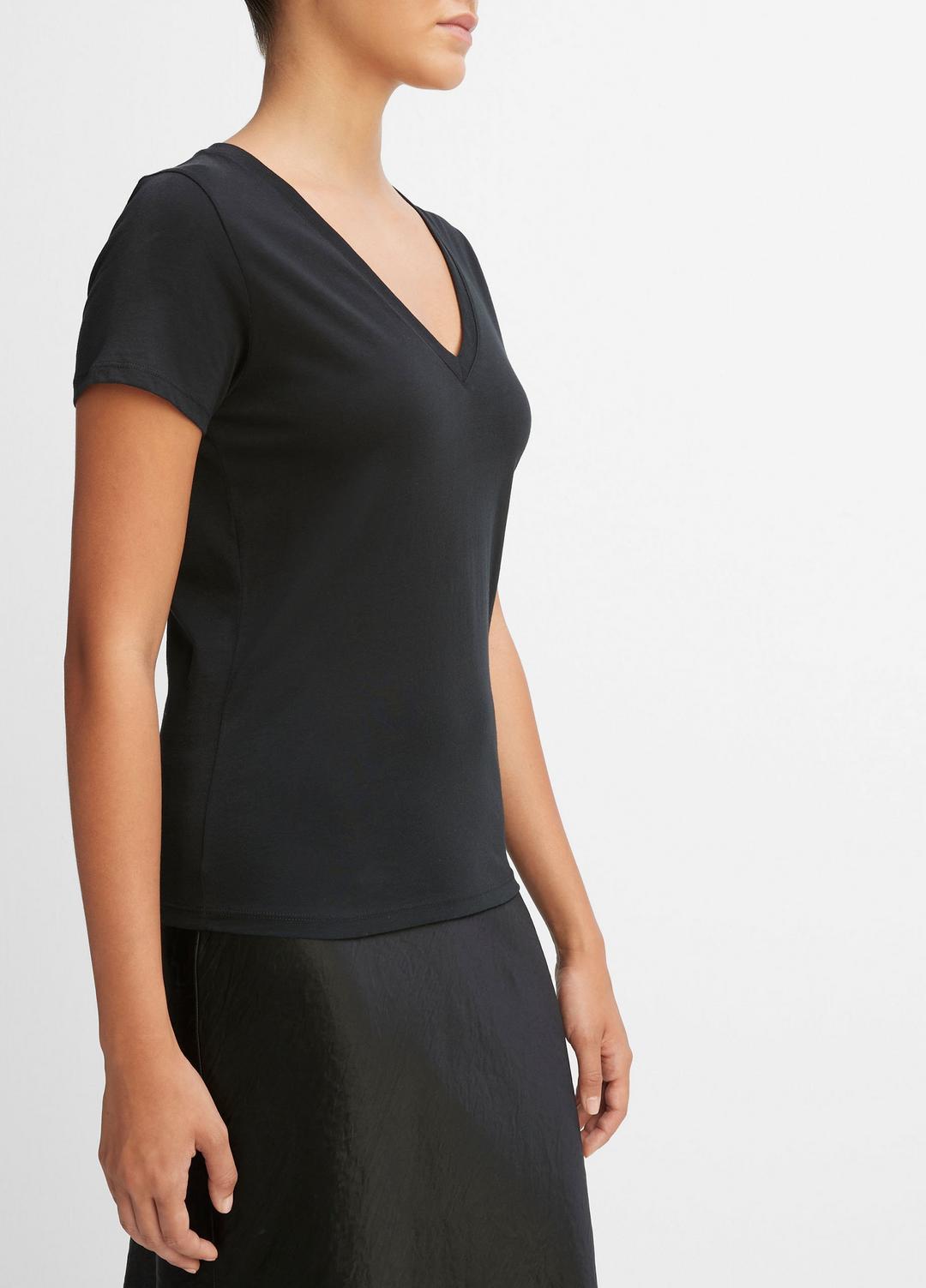 Essential Pima Cotton V-Neck T-Shirt in Short Sleeve