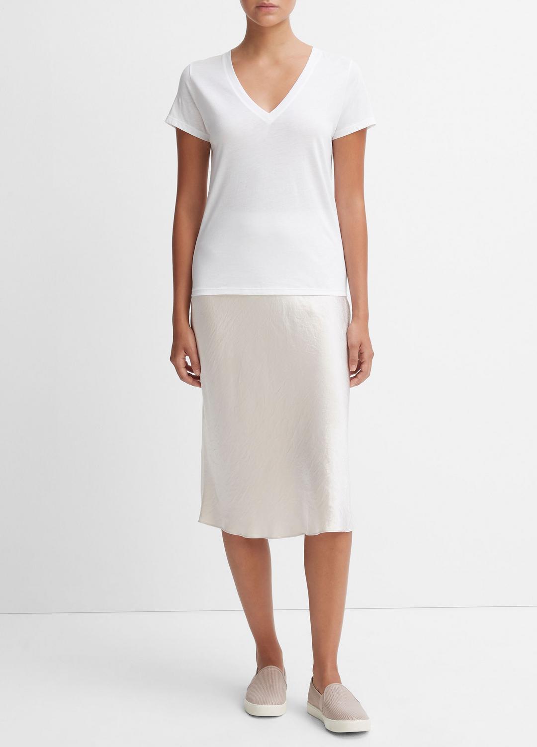 Essential Pima Cotton V-Neck T-Shirt in Short Sleeve