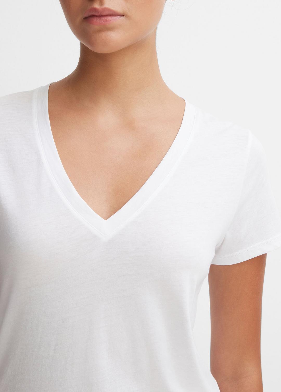 Essential Pima Cotton V-Neck T-Shirt in Short Sleeve