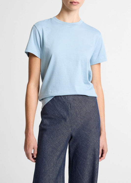 Pima Cotton Crew Neck T-Shirt in Short Sleeve