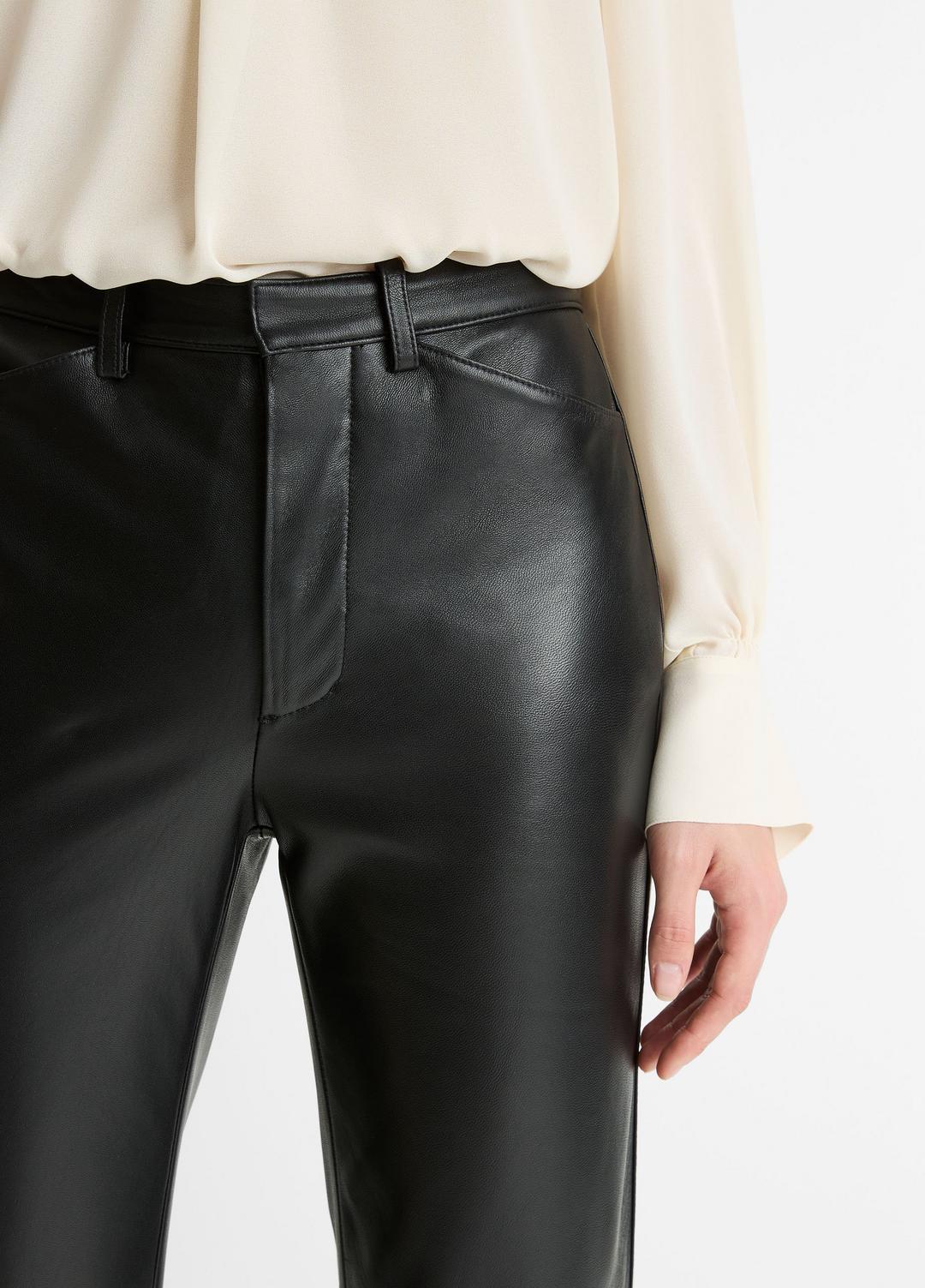 Leather Straight-Leg Trouser in Trousers