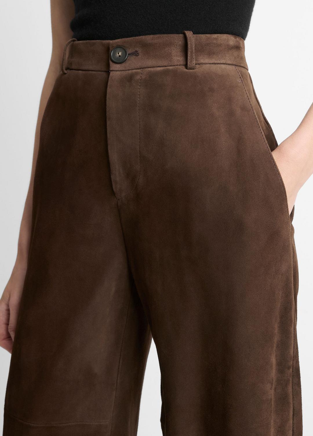 Suede Mid-Rise Trouser in Trousers