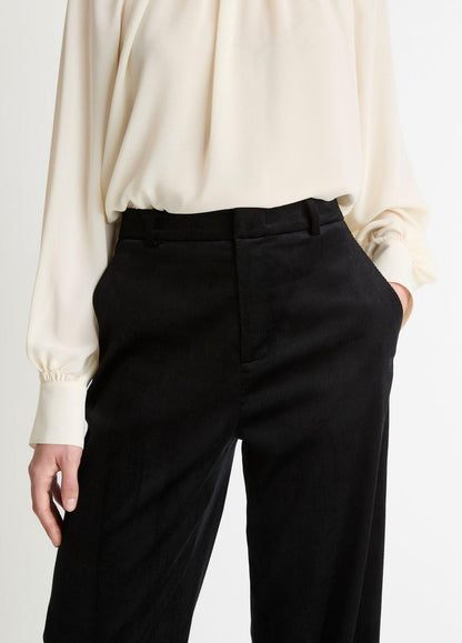 Italian Velvet High-Waist Wide-Leg Trouser in Wide Leg