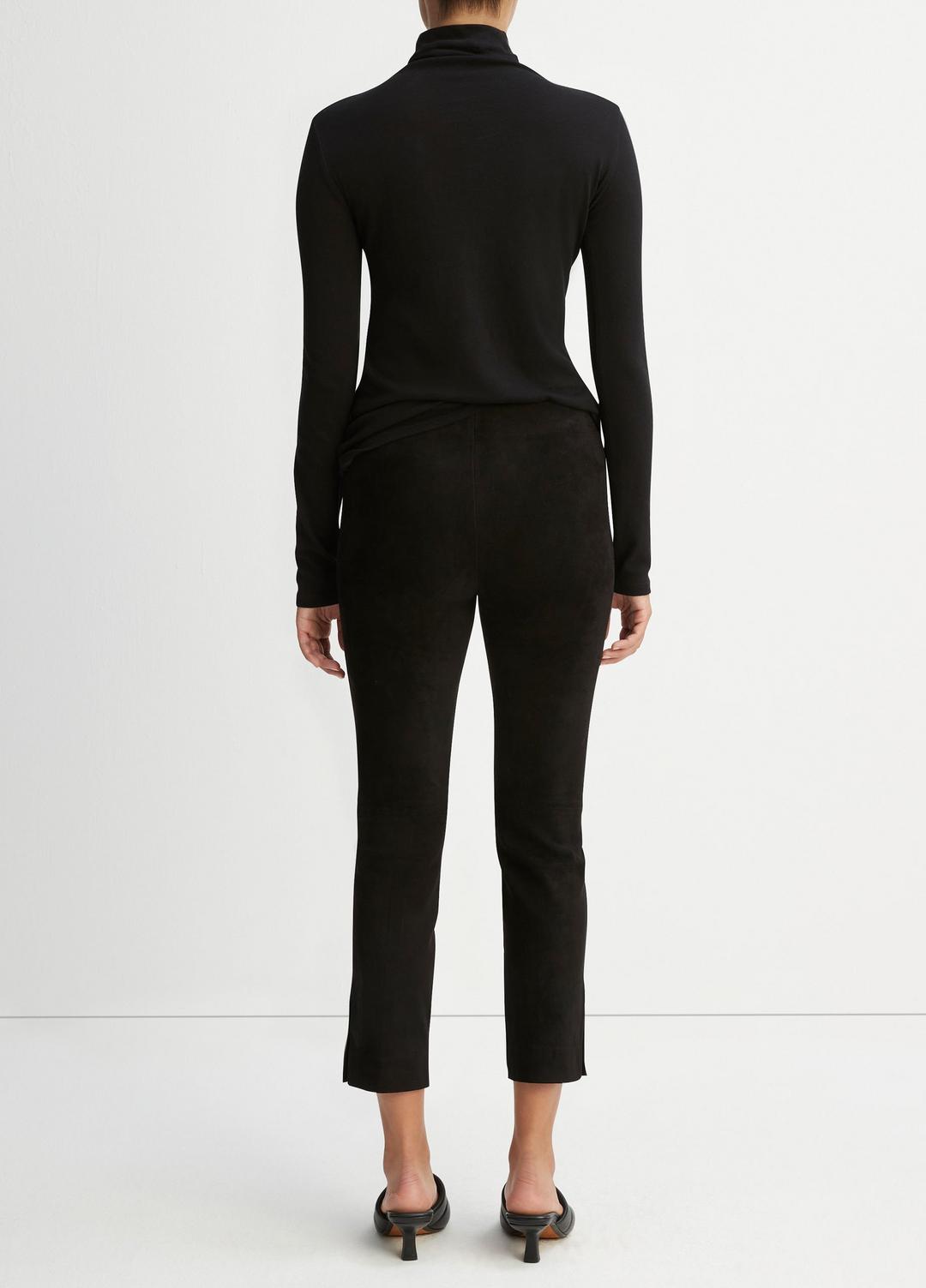 Stretch Suede Split Hem Crop Legging in Leggings