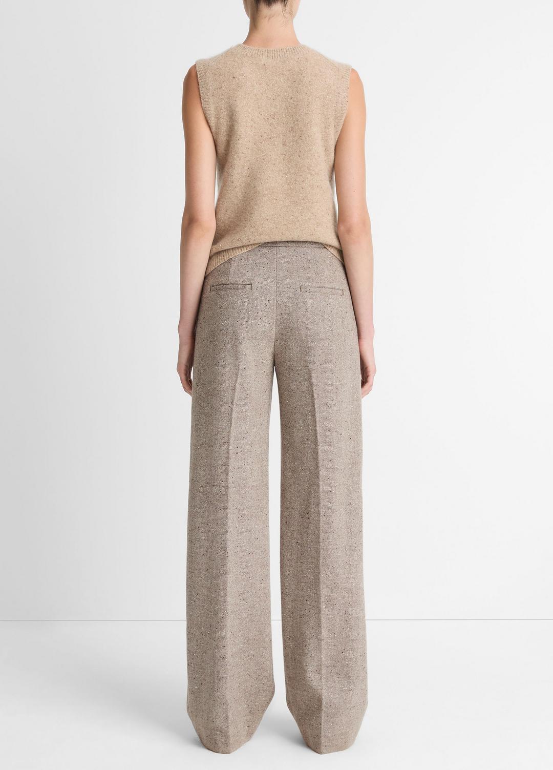 Donegal Wool-Blend Wide-Leg Trouser in Trousers