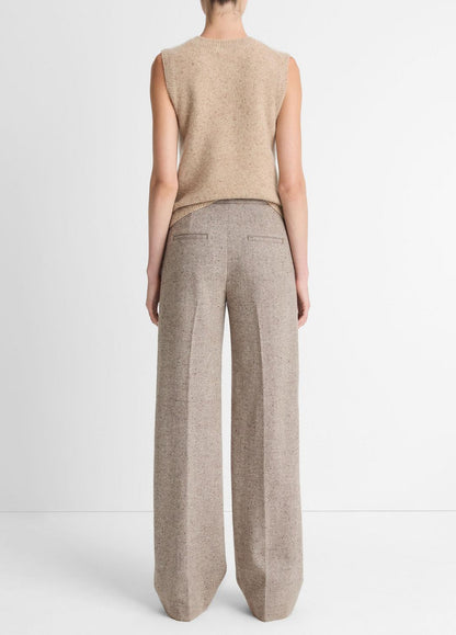 Donegal Wool-Blend Wide-Leg Trouser in Trousers