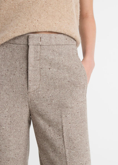 Donegal Wool-Blend Wide-Leg Trouser in Trousers