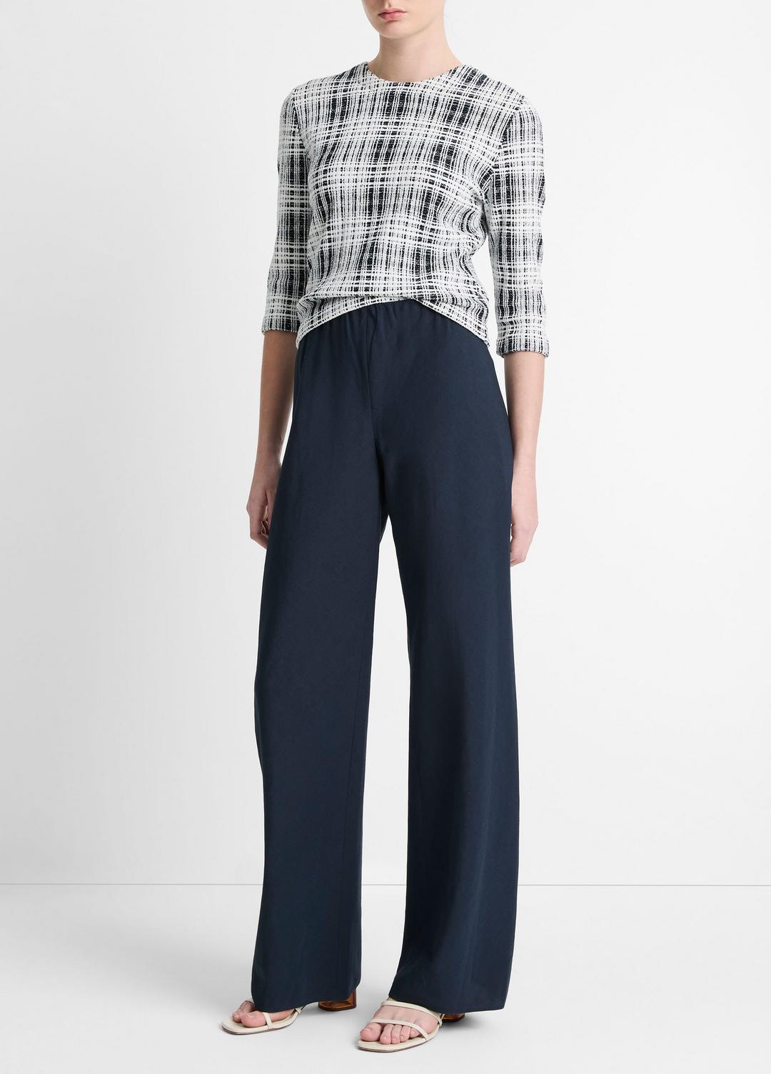 Cotton-Blend High-Waist Bias Pant in Wide Leg