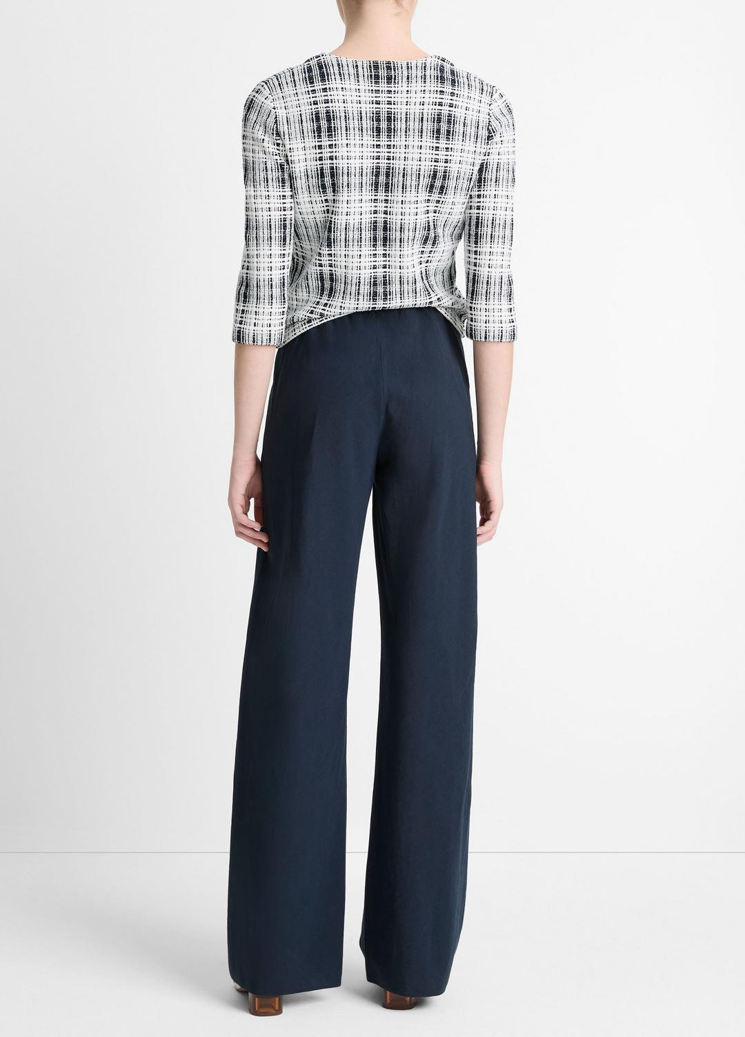 Cotton-Blend High-Waist Bias Pant in Wide Leg