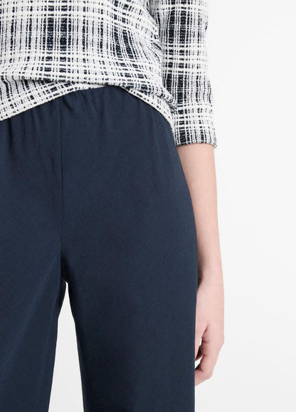 Cotton-Blend High-Waist Bias Pant in Wide Leg