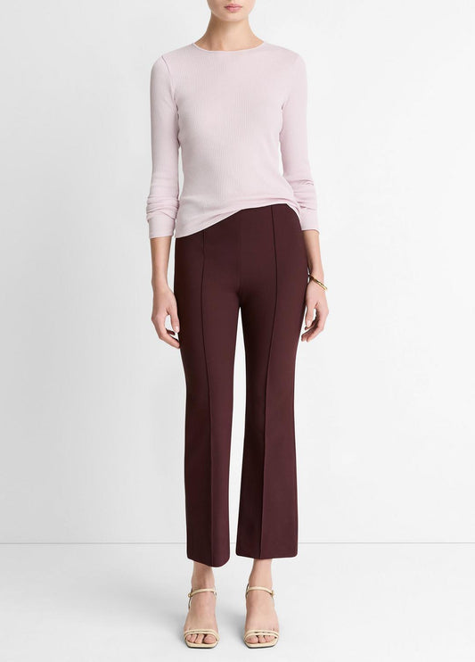 Niki Mid-Rise Pintuck Crop Flare Pant in Trousers