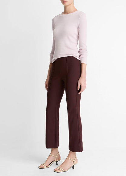 Niki Mid-Rise Pintuck Crop Flare Pant in Trousers