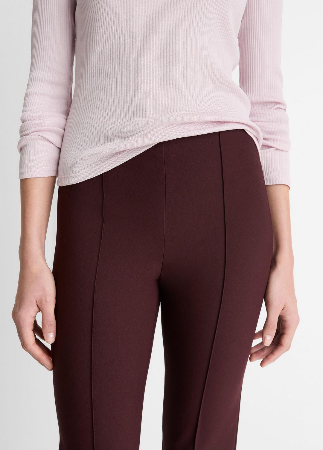 Niki Mid-Rise Pintuck Crop Flare Pant in Trousers