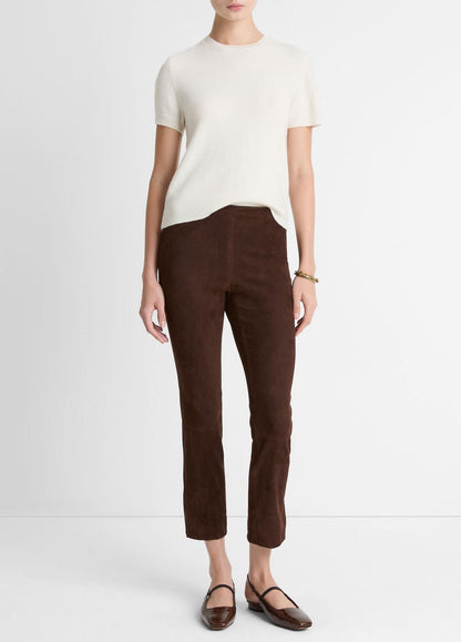 Suede Split-Hem Cropped Pant in Leggings
