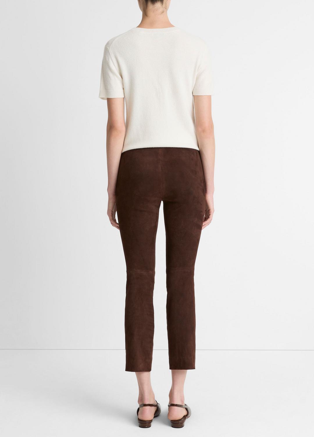 Suede Split-Hem Cropped Pant in Leggings