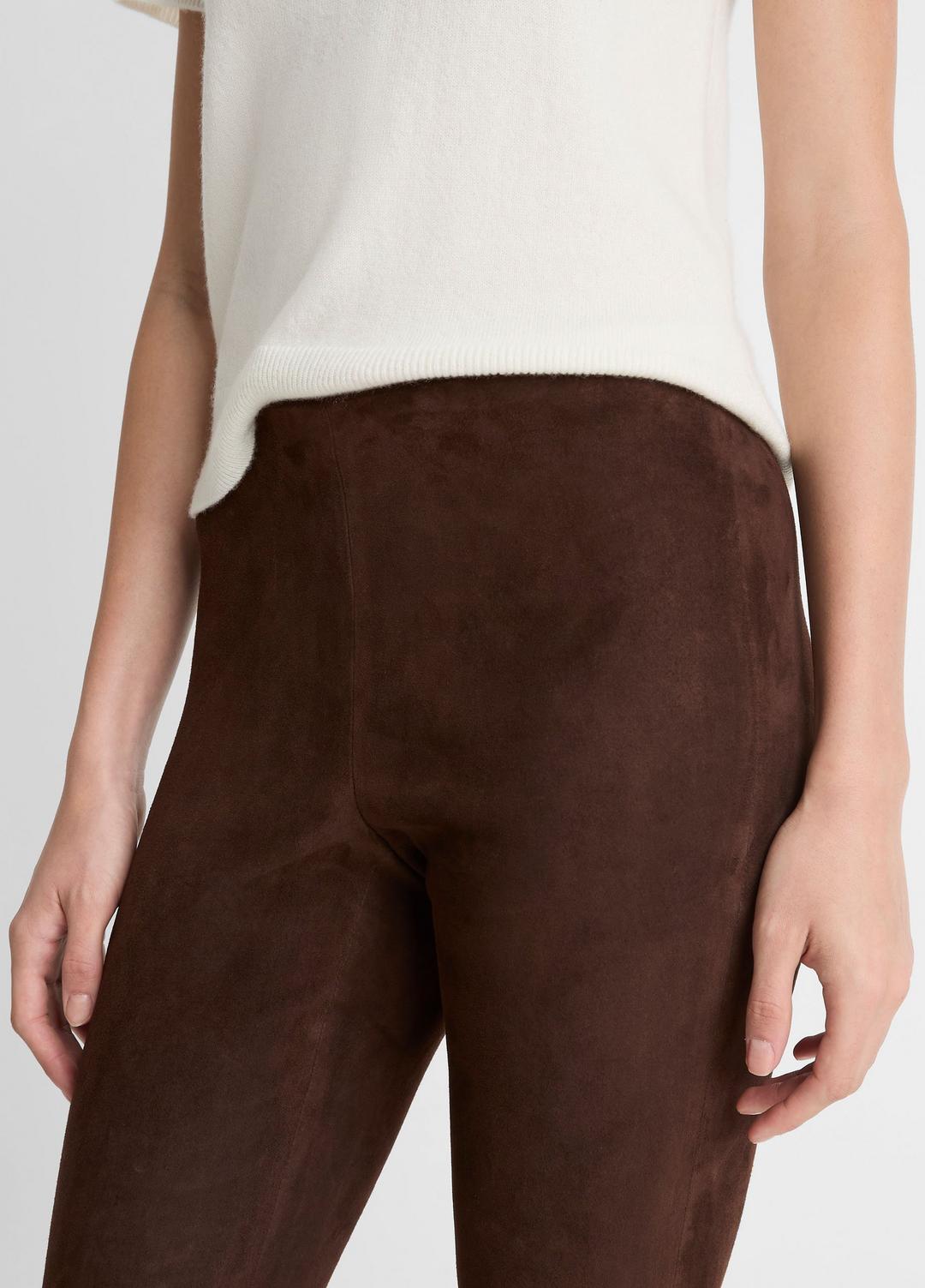 Suede Split-Hem Cropped Pant in Leggings