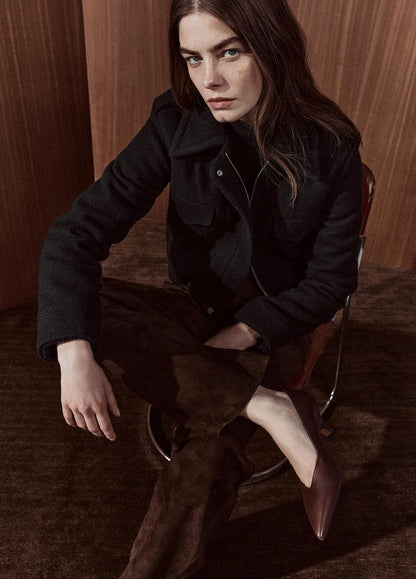 Suede Split-Hem Cropped Pant in Leggings