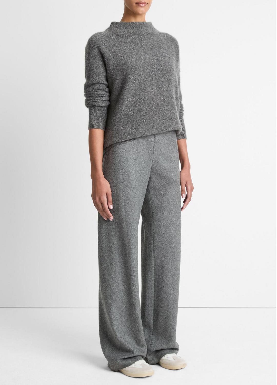 Italian Wool-Blend High-Waist Bias Pant in Trousers