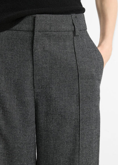 Italian Jaspe Pintuck High-Waist Wide-Leg Pant in Wide Leg