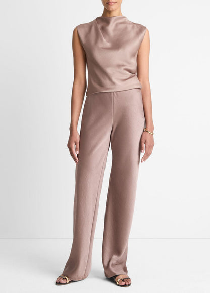 Colette High-Rise Fluid Satin Bias Pant in Trousers
