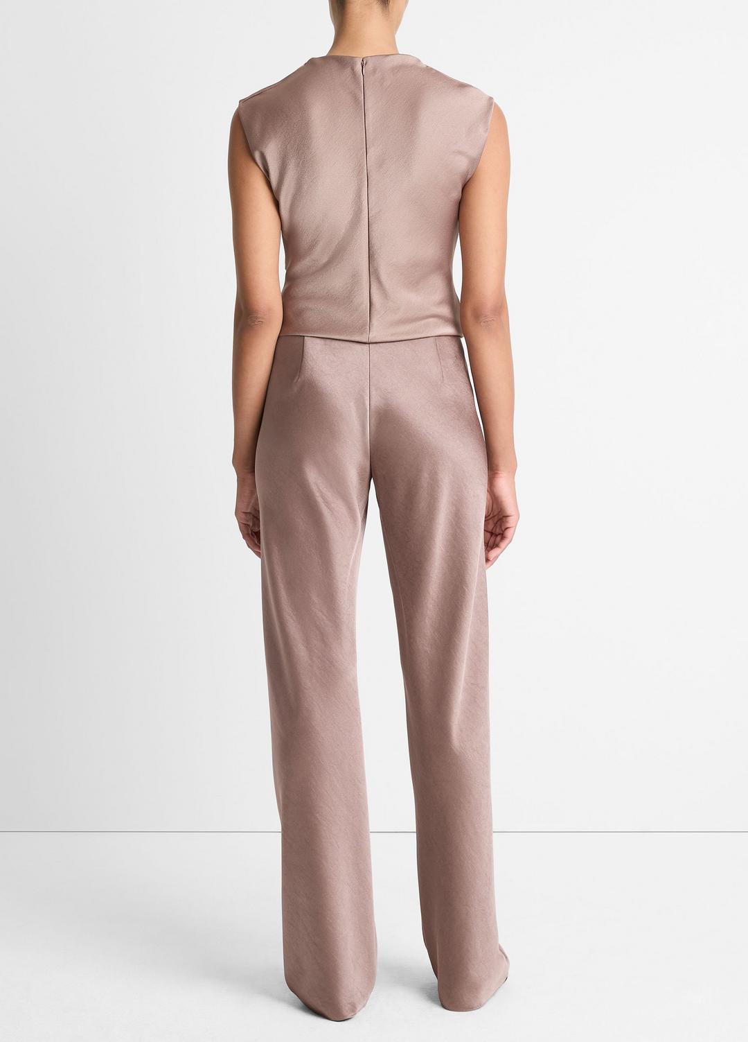 Colette High-Rise Fluid Satin Bias Pant in Trousers