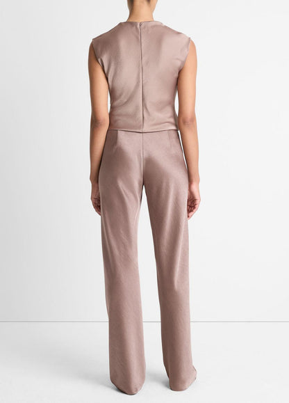 Colette High-Rise Fluid Satin Bias Pant in Trousers