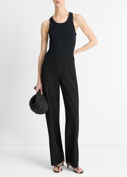 Cotton-Blend High-Waist Bias Pant in Trousers