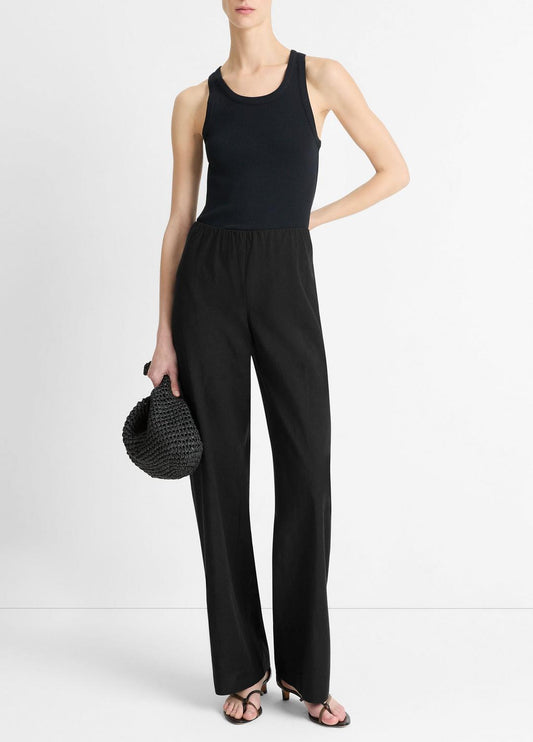 Cotton-Blend High-Waist Bias Pant in Trousers