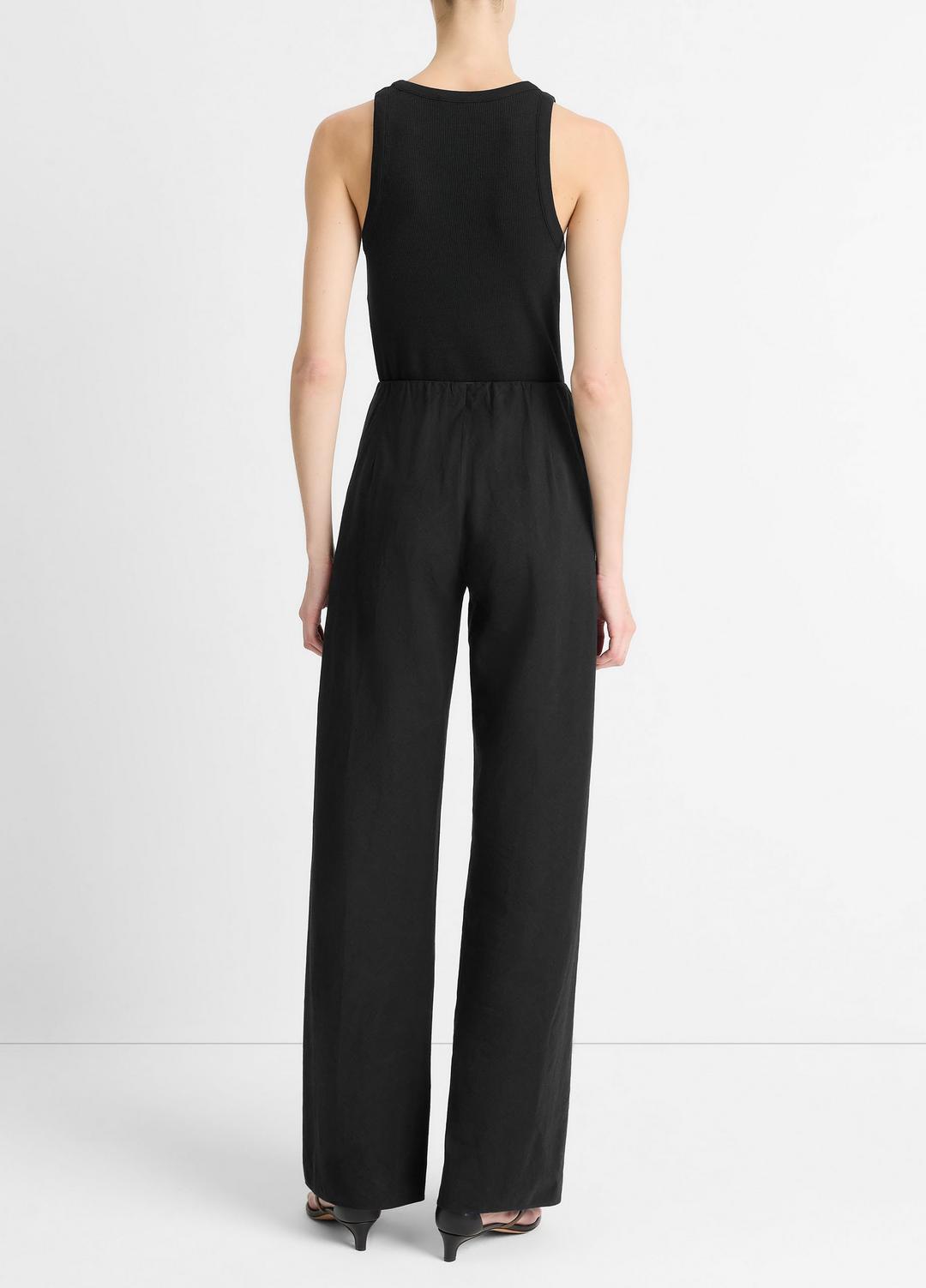 Cotton-Blend High-Waist Bias Pant in Trousers