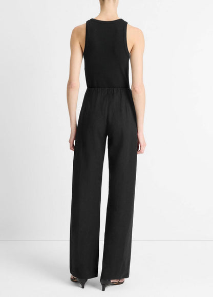 Cotton-Blend High-Waist Bias Pant in Trousers