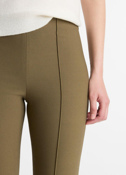 Niki Mid-Rise Pintuck Crop Flare Pant in Trousers