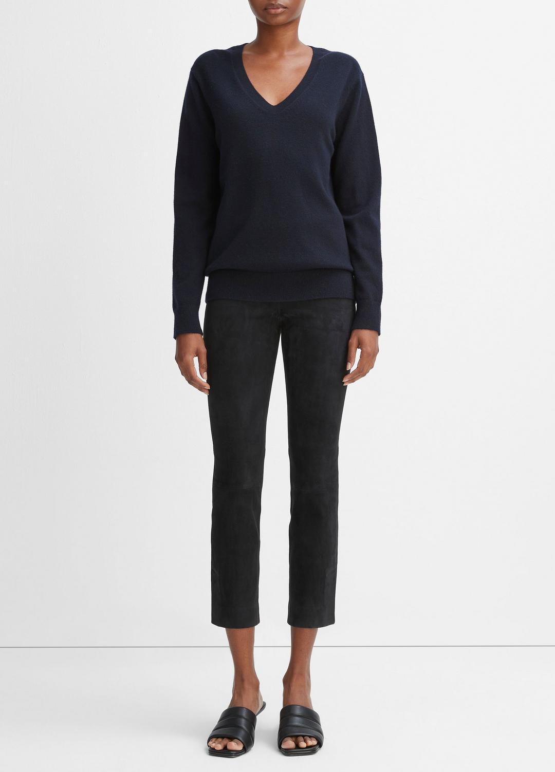 Stretch Suede Split Hem Crop Legging in Leggings
