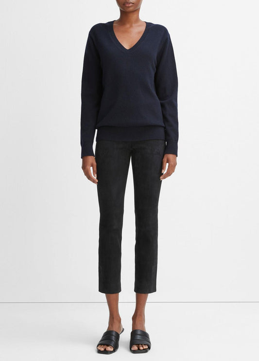 Stretch Suede Split Hem Crop Legging in Leggings