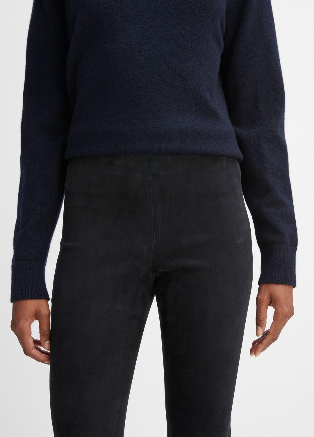 Stretch Suede Split Hem Crop Legging in Leggings