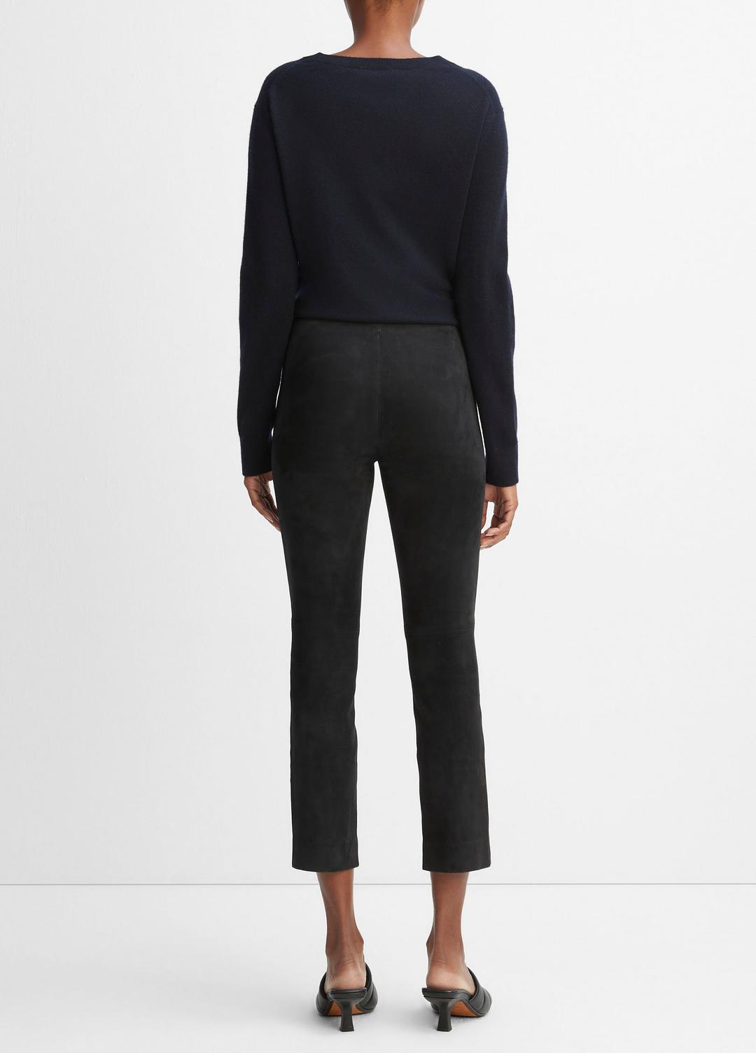 Stretch Suede Split Hem Crop Legging in Leggings