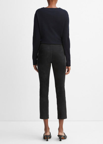 Stretch Suede Split Hem Crop Legging in Leggings