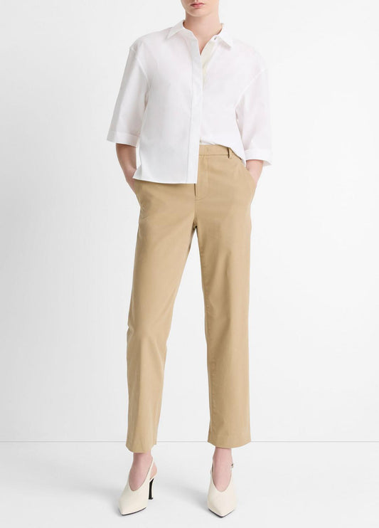 Avery Mid-Rise Italian Stretch-Cotton Chino Pant in Trousers