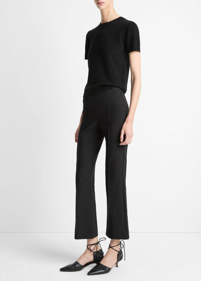 Niki Mid-Rise Pintuck Crop Flare Pant in Trousers