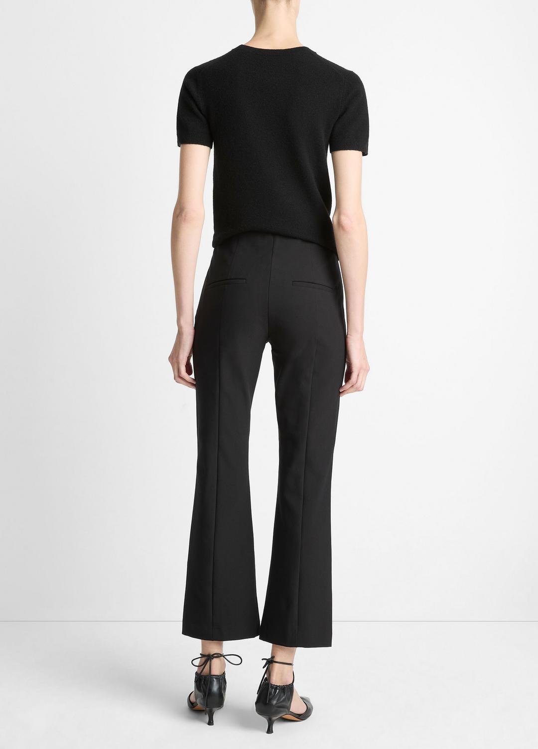 Niki Mid-Rise Pintuck Crop Flare Pant in Trousers