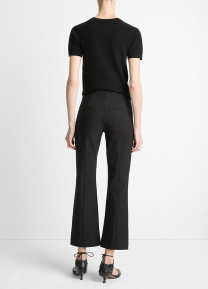 Niki Mid-Rise Pintuck Crop Flare Pant in Trousers