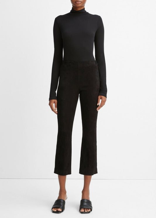 Stretch-Suede Cropped Flare Legging in Leggings