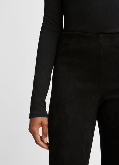 Stretch-Suede Cropped Flare Legging in Leggings