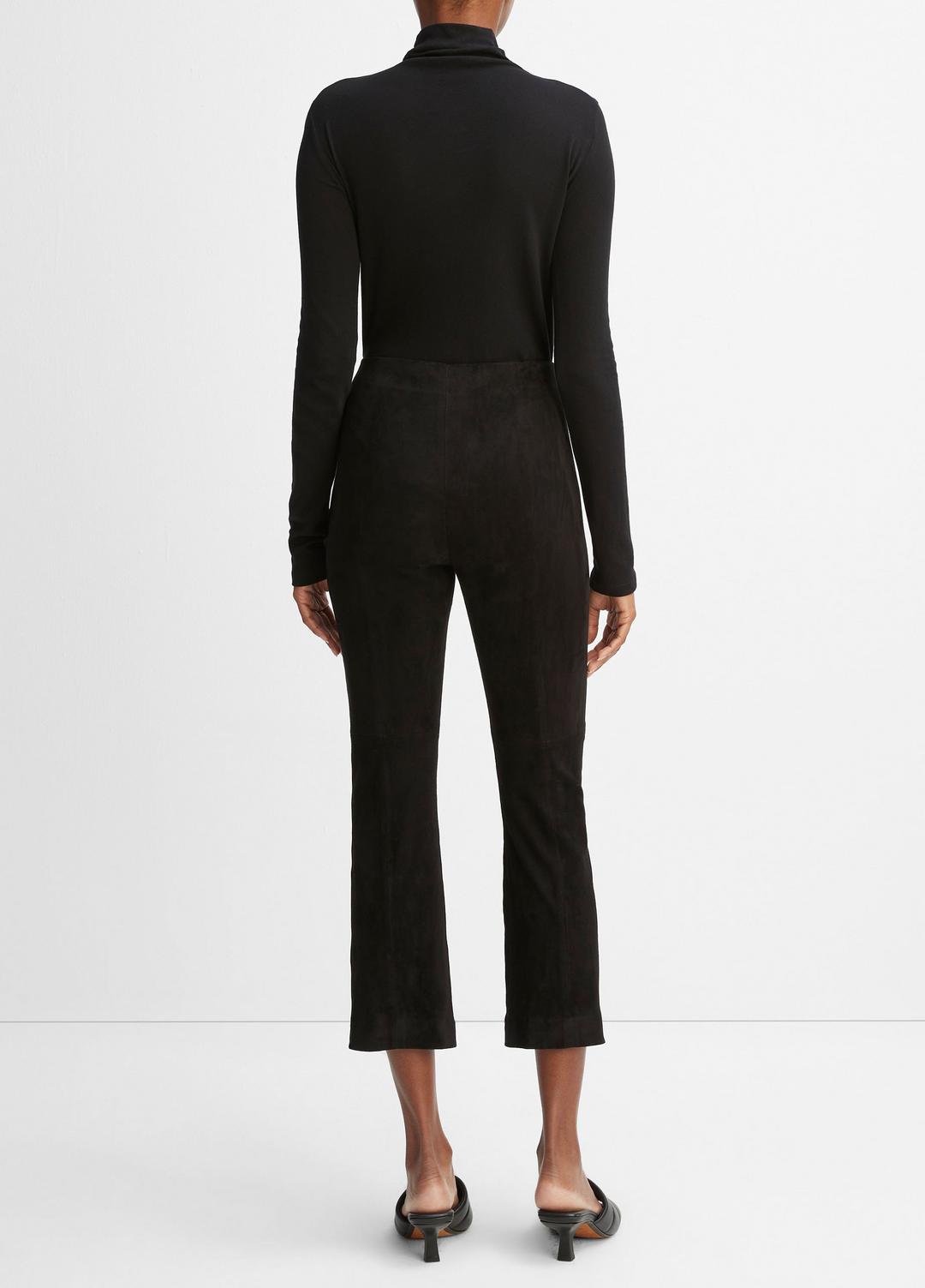 Stretch-Suede Cropped Flare Legging in Leggings