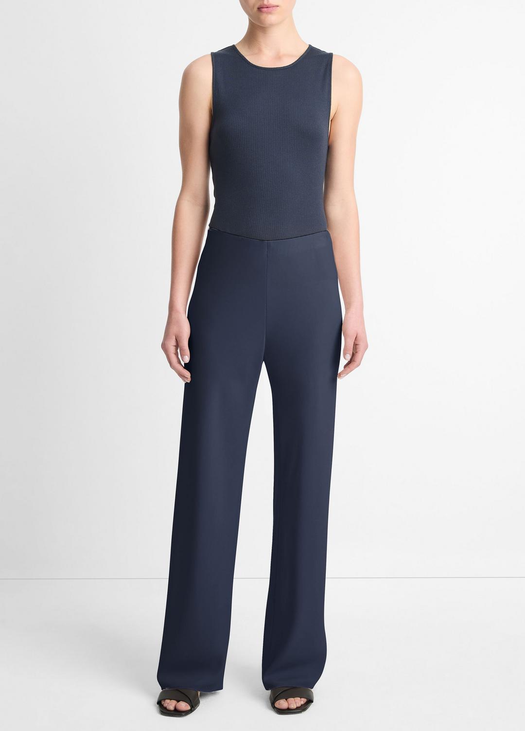 Colette High-Rise Crepe Bias Pant in Trousers