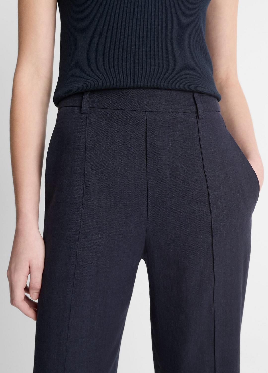 Grace Mid-Rise Linen-Blend Pull-On Pant in Trousers
